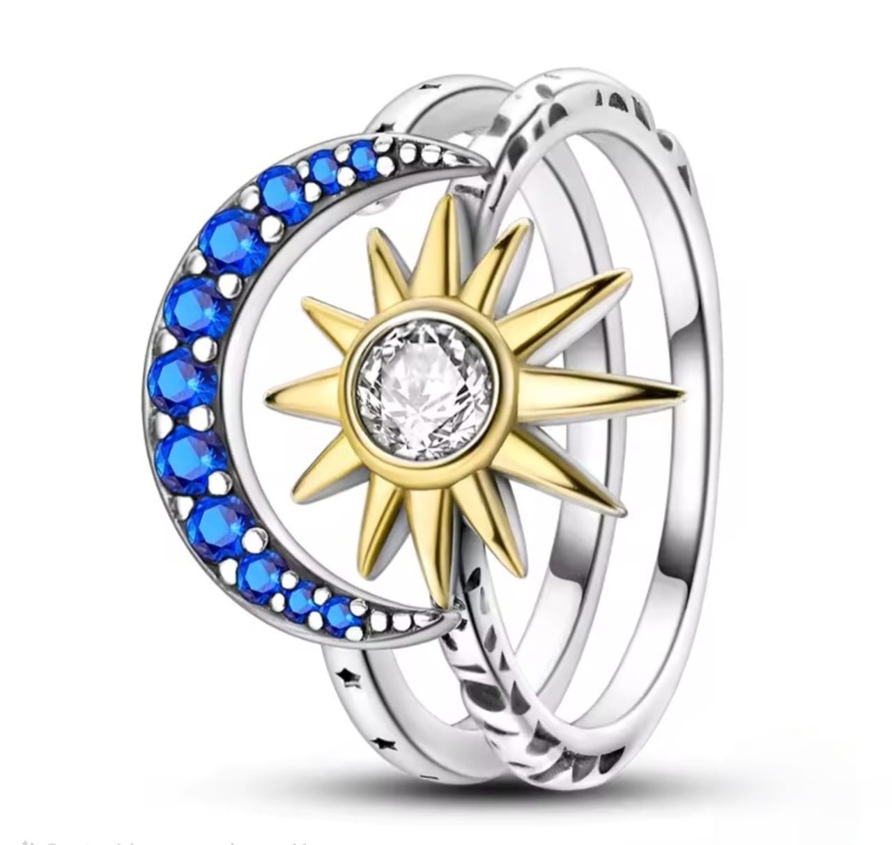 Anillo Plateado Dúo solar