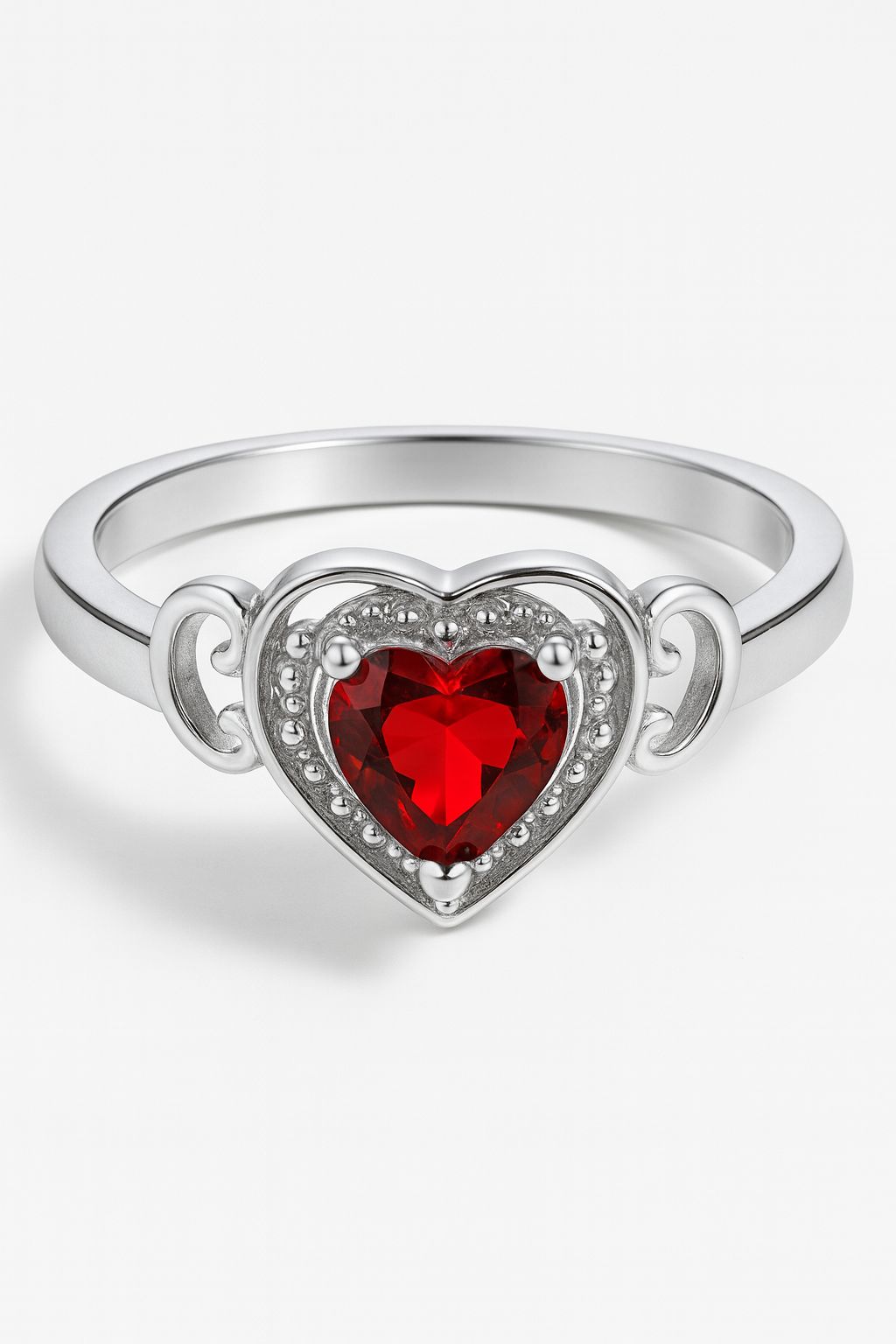 Anillo de Corazón Rojo
