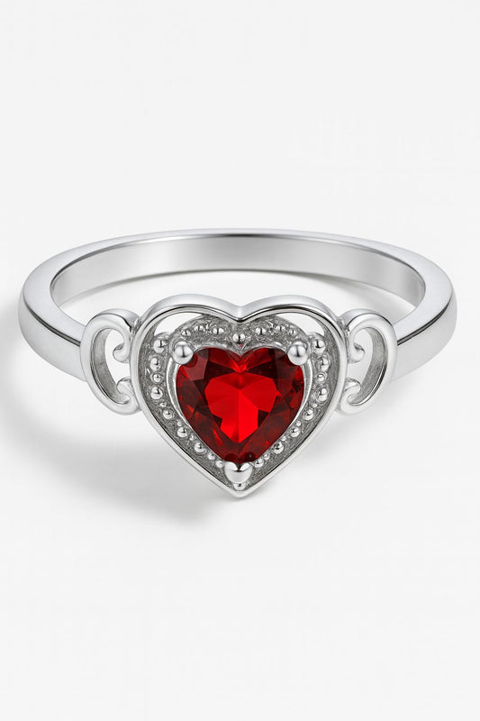 Anillo de Corazón Rojo
