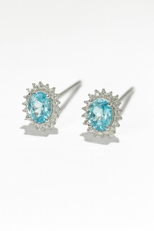 Aretes de Zirconia azul