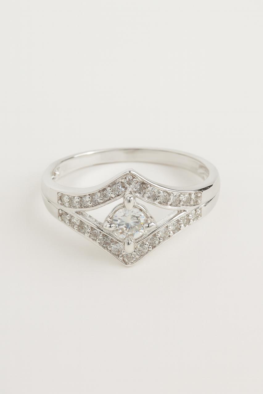 Anillo Zirconia doble pico