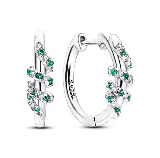 Aretes circulares Esplendor Esmeralda