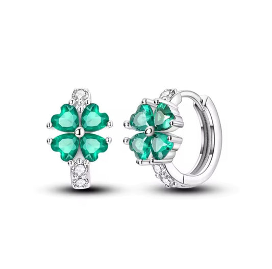 Arete Circular Trébol de la buena Suerte